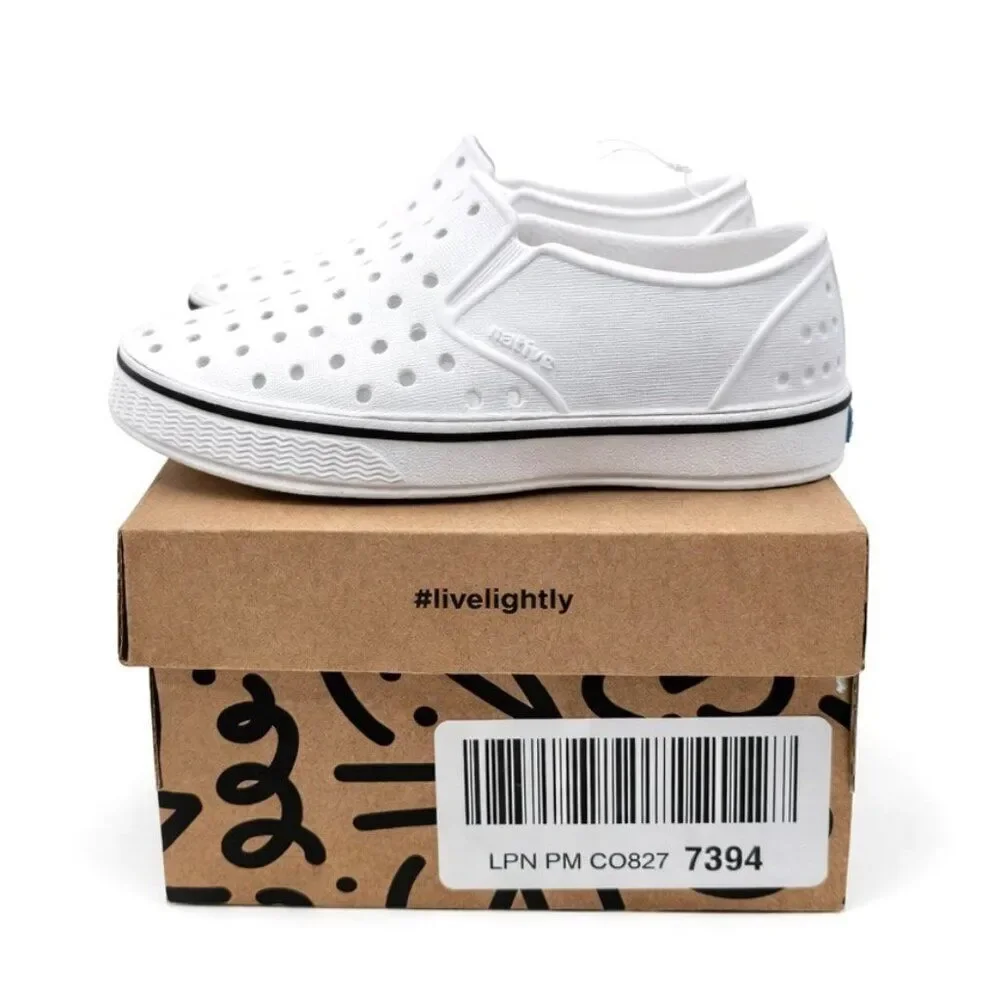 Native Miles Toddler Kids Slip-On Water Shoes Shell White C4 Lightweight EVA